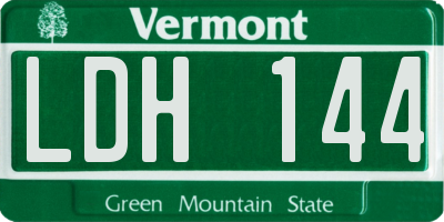 VT license plate LDH144