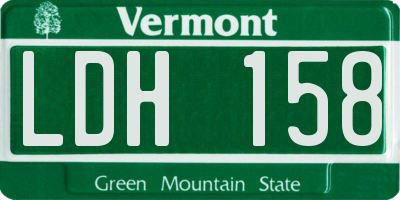 VT license plate LDH158