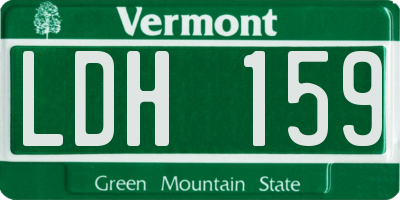 VT license plate LDH159