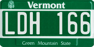 VT license plate LDH166