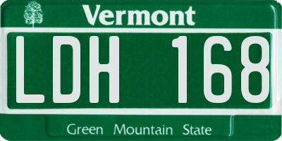 VT license plate LDH168