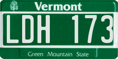 VT license plate LDH173