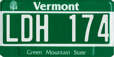 VT license plate LDH174