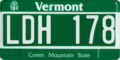 VT license plate LDH178