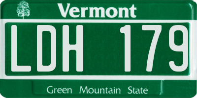 VT license plate LDH179