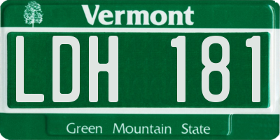 VT license plate LDH181