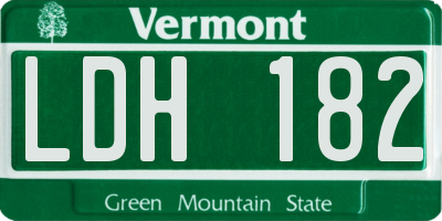 VT license plate LDH182