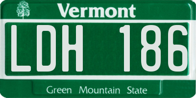 VT license plate LDH186