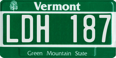 VT license plate LDH187
