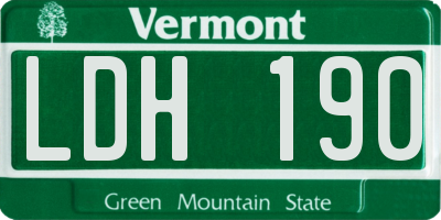 VT license plate LDH190