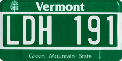 VT license plate LDH191