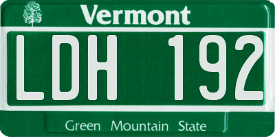 VT license plate LDH192