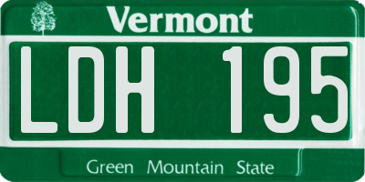 VT license plate LDH195