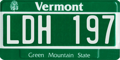VT license plate LDH197