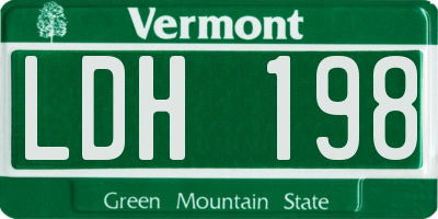 VT license plate LDH198