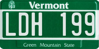 VT license plate LDH199