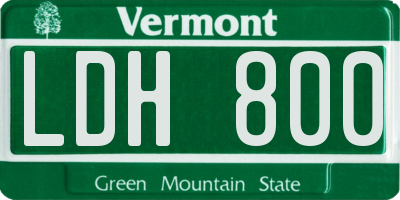 VT license plate LDH800