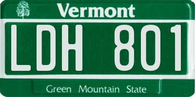 VT license plate LDH801