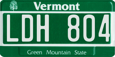 VT license plate LDH804