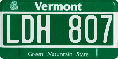VT license plate LDH807