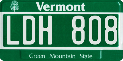 VT license plate LDH808
