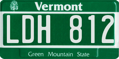 VT license plate LDH812