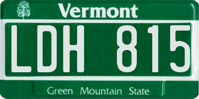 VT license plate LDH815