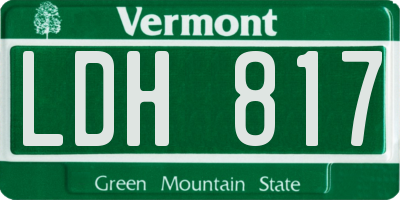 VT license plate LDH817