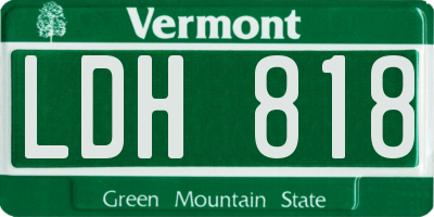 VT license plate LDH818