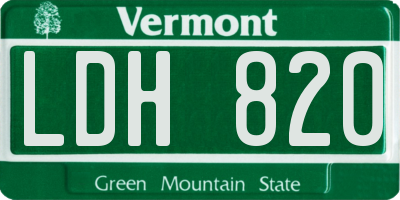VT license plate LDH820