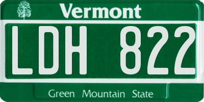 VT license plate LDH822