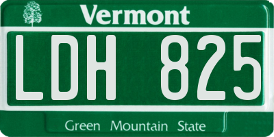 VT license plate LDH825