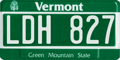 VT license plate LDH827