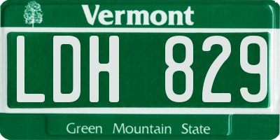 VT license plate LDH829
