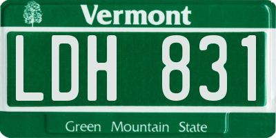 VT license plate LDH831