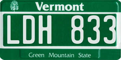 VT license plate LDH833