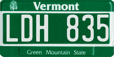 VT license plate LDH835