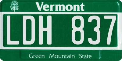 VT license plate LDH837