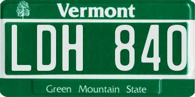 VT license plate LDH840