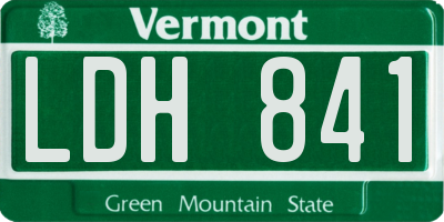 VT license plate LDH841