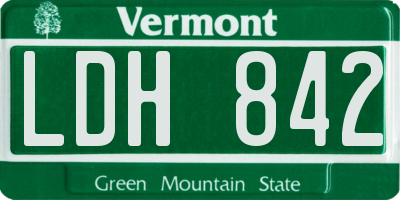 VT license plate LDH842