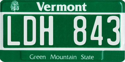 VT license plate LDH843