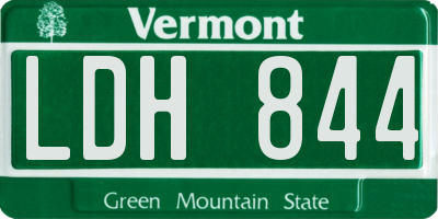 VT license plate LDH844