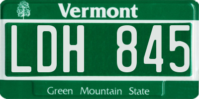 VT license plate LDH845