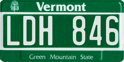 VT license plate LDH846
