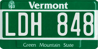 VT license plate LDH848