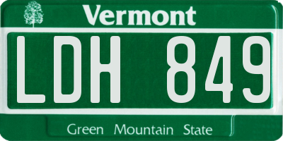 VT license plate LDH849