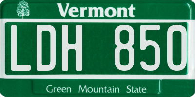 VT license plate LDH850