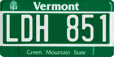 VT license plate LDH851