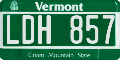 VT license plate LDH857